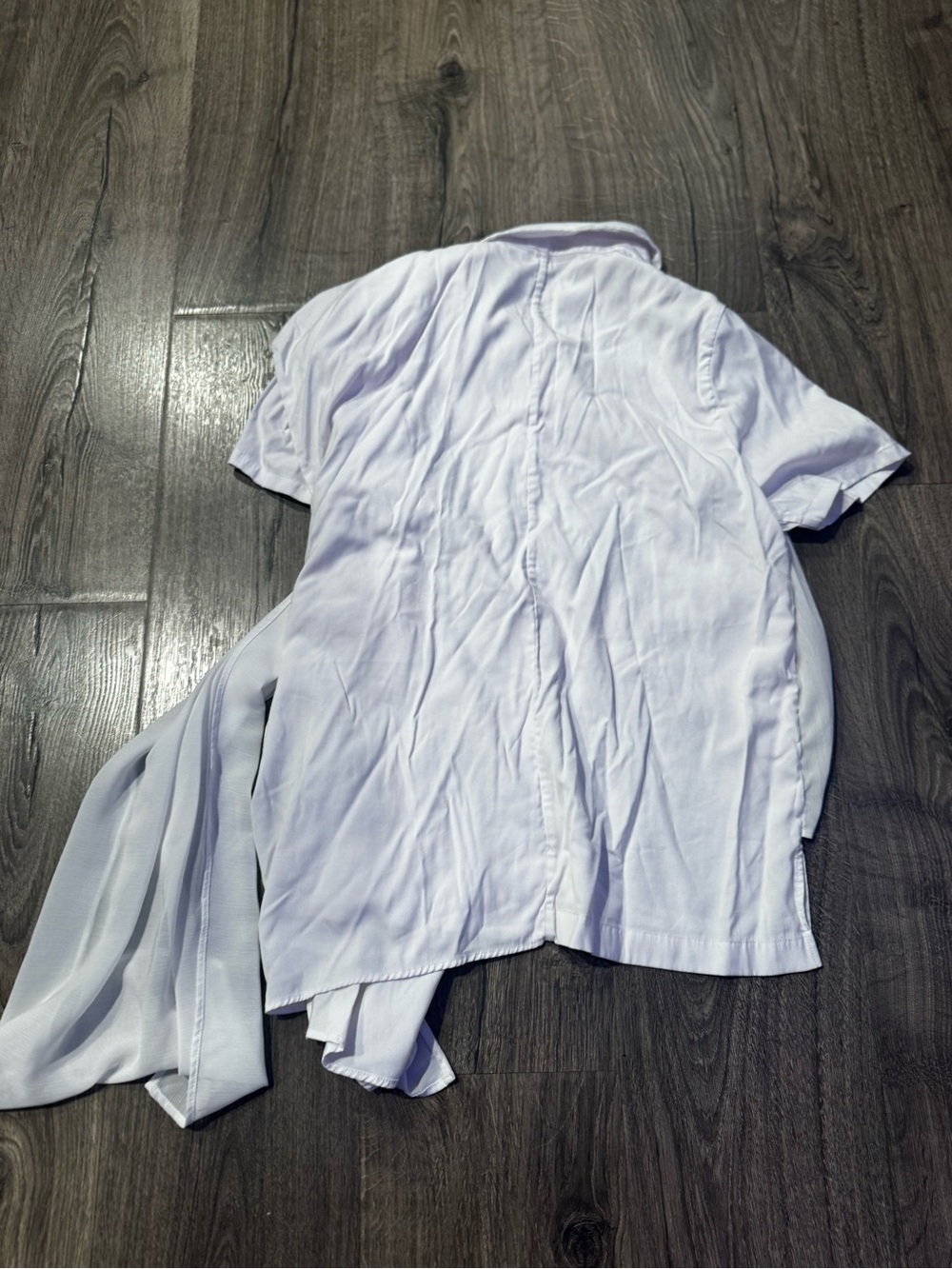 Initial women White Short-Sleeve Button Shirt with wrap size Xs/S - Picture 5 of 6